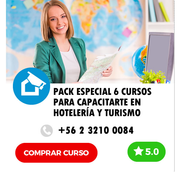 Cusos E-learning Pack Especial 6 Cursos Online para Capacitarte en Hotelería y Turismo